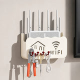 Półka na Router WiFi z Wieszakiem na Klucze Biała 2w1