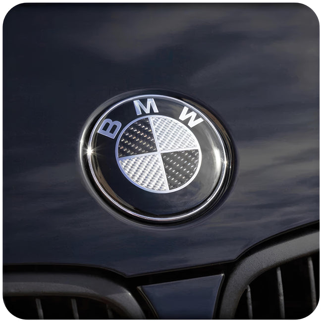 Emblemat Znaczek Logo BMW na Maskę 82mm "51 14-8132375" - Czarny Karbon