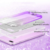Etui Brokatowe Glitter Case - Samsung A8 2018 - Fioletowy