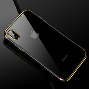 Etui Silikonowe Luxury Plated - iPhone X / XS - Złoty