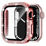 Etui z Diamencikami + Szkło do Apple Watch - 40 mm - Różowy