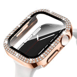Etui z Diamencikami + Szkło do Apple Watch - 41 mm - Rose Gold