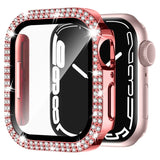 Etui z Diamencikami + Szkło do Apple Watch - 38 mm - Różowy