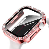 Etui z Diamencikami + Szkło do Apple Watch - 41 mm - Różowy