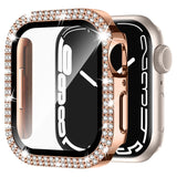 Etui z Diamencikami + Szkło do Apple Watch - 41 mm - Rose Gold