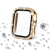 Etui z Diamencikami + Szkło do Apple Watch - 40 mm - Złoty