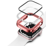 Etui z Diamencikami + Szkło do Apple Watch - 38 mm - Różowy