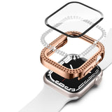 Etui z Diamencikami + Szkło do Apple Watch - 41 mm - Rose Gold