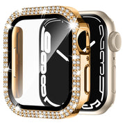 Etui z Diamencikami + Szkło do Apple Watch - 40 mm - Złoty