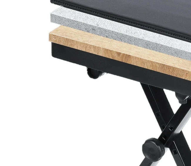 Regulowana Ława do Pianina i Keyboardu Czarna Składana - 4 stopnie
