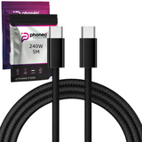 Kabel Phoneo USB-C do USB-C 5 m, 240 W, 5 A, nylonowy oplot
