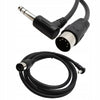 Kabel DIN 5-pin męski - Jack 6,35 mm kątowy, 1,5 m