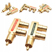 Rozdzielacz / Adapter Cinch RCA Męski do 2x Cinch RCA Żeński - 2szt.