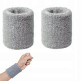 Opaska Sportowa na Nadgarstek, Frotka - 2szt. - Szara