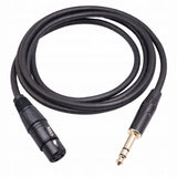 Kabel Mikrofonowy - XLR Żeński TRS Jack 6,3mm - 1m