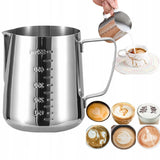 Stalowy Mlecznik z Miarką do Spieniania Mleka - 550ml