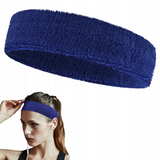 Opaska Sportowa na Głowę, Frotka - Niebieski