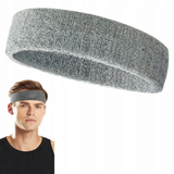 Opaska Sportowa na Głowę, Frotka - Szara