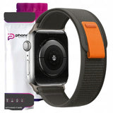 Pasek / Opaska Elastyczny na Rzep Phoneo® do Apple Watch 42 / 44 / 45 / 49mm - Szaro-Pomarańczowy
