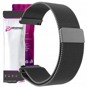 Bransoleta Phoneo® z Paskiem Magnetycznym do Smartwatcha, Zegarka - Uniwersalna - 20 mm - Czarna
