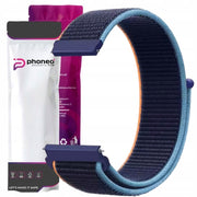 Uniwersalny Pasek Opaska Phoneo® Na Rzep Do Zegarka 20mm Blue Navy Orange