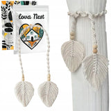 Upięcie do Zasłon i Firan - Lova Nest - Boho Liść Biały 1szt.