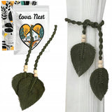 Upięcie do Zasłon i Firan - Lova Nest - Boho Liść Zielony 1szt.