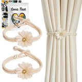 Upięcie do Zasłon i Firan - Lova Nest - Kwiatek Boho Biały 2szt.