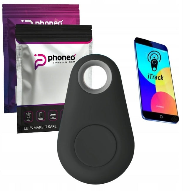 Lokalizator Kluczy / Brelok (Bluetooth) - Czarny - Bluetooth 4.0, alarm 25 m