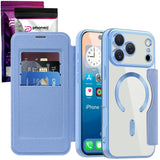 Etui Phoneo Flip z Klapką RFID do MagSafe do iPhone 17 Pro Max - Błękitne
