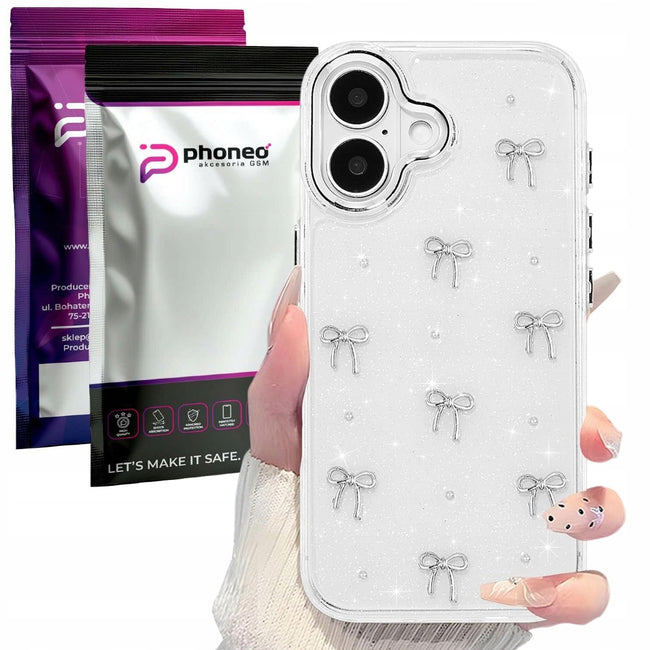 Etui Phoneo Glitter Bow - ultracienkie TPU dla Apple iPhone 17