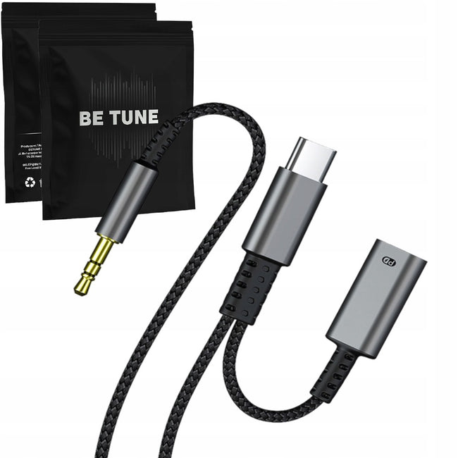 Kabel Betune 2w1 DAC USB-C → AUX 3,5 mm - PD 60 W, 120 cm