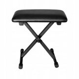 Regulowana Ława do Pianina i Keyboardu Czarna Składana 33/40/43 cm