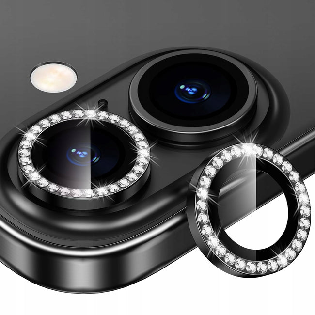 Ring z Cyrkoniami ze Szkłem Hartowanym na Obiektyw Aparatu - iPhone 17, 9H