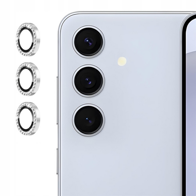 Ring z Cyrkoniami ze Szkłem Hartowanym na Obiektyw - Samsung Galaxy S25+ Plus, 9H