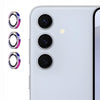 Ring z Cyrkoniami ze Szkłem Hartowanym na Obiektyw - Samsung Galaxy S25+ Plus Tęczowy
