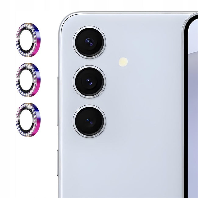 Ring z Cyrkoniami ze Szkłem Hartowanym na Obiektyw - Samsung Galaxy S25, twardość 9H