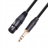 Kabel Mikrofonowy - XLR Żeński TRS Jack 6,3mm - 1m