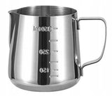 Stalowy Mlecznik z Miarką do Spieniania Mleka - 350ml