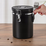 Stalowa Puszka Hermetyczna na Kawę i Żywność - 1.8L - Czarna
