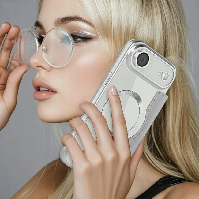 Etui Phoneo Flip z Klapką RFID do MagSafe do iPhone Air - Srebrne