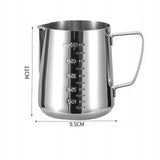 Stalowy Mlecznik z Miarką do Spieniania Mleka - 550ml