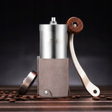 Młynek Ręczny z Ceramicznym Żarnem do Ziaren Kawy - Regulowany, Stalowy z Pokrowcem