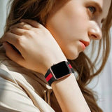 Pasek Materiałowy, Opaska Phoneo® do Apple Watch - 42 / 44 / 45 / 49 mm - Czarno-Czerwony