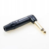 Betune® Wtyk Kątowy Jack Duży 6.3mm HQ Mono - 2 PIN - Pozłacany