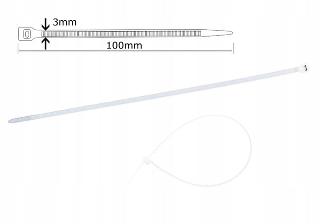 Opaski zaciskowe / Trytki - 3 mm x 100 mm, 100 szt.