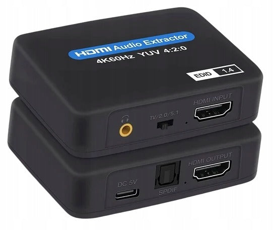 Ekstraktor HDMI 2.0 Konwerter Optyczny Toslink Aux HDCP 4K
