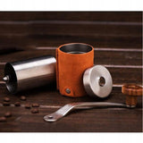 Młynek Ręczny z Ceramicznym Żarnem do Ziaren Kawy - Regulowany, Stalowy z Pokrowcem