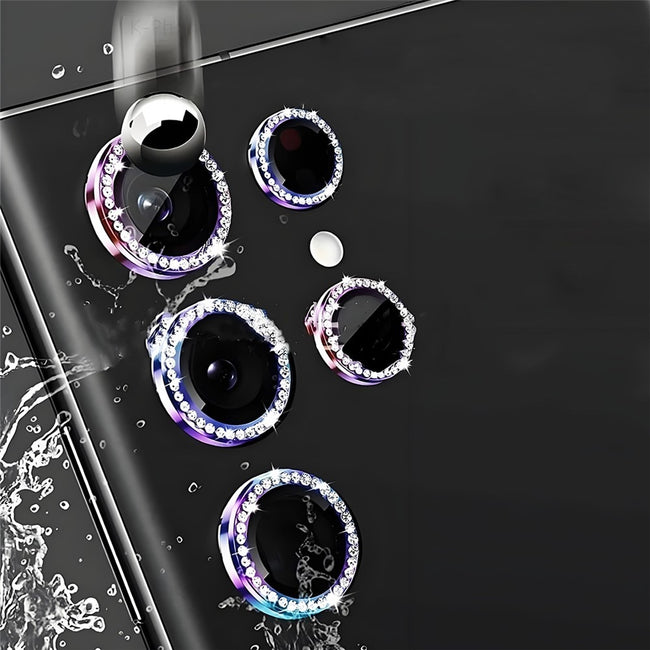 Ring z Cyrkoniami ze Szkłem Hartowanym na Obiektyw Aparatu - Samsung Galaxy S25 Ultra, 9H