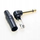 Betune® Wtyk Kątowy Jack Duży 6.3mm HQ Mono - 2 PIN - Pozłacany